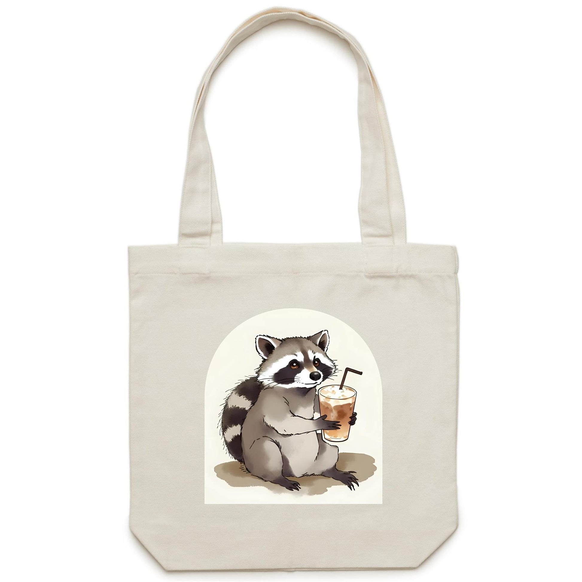 Iced Coffee Racoon Tote Bag