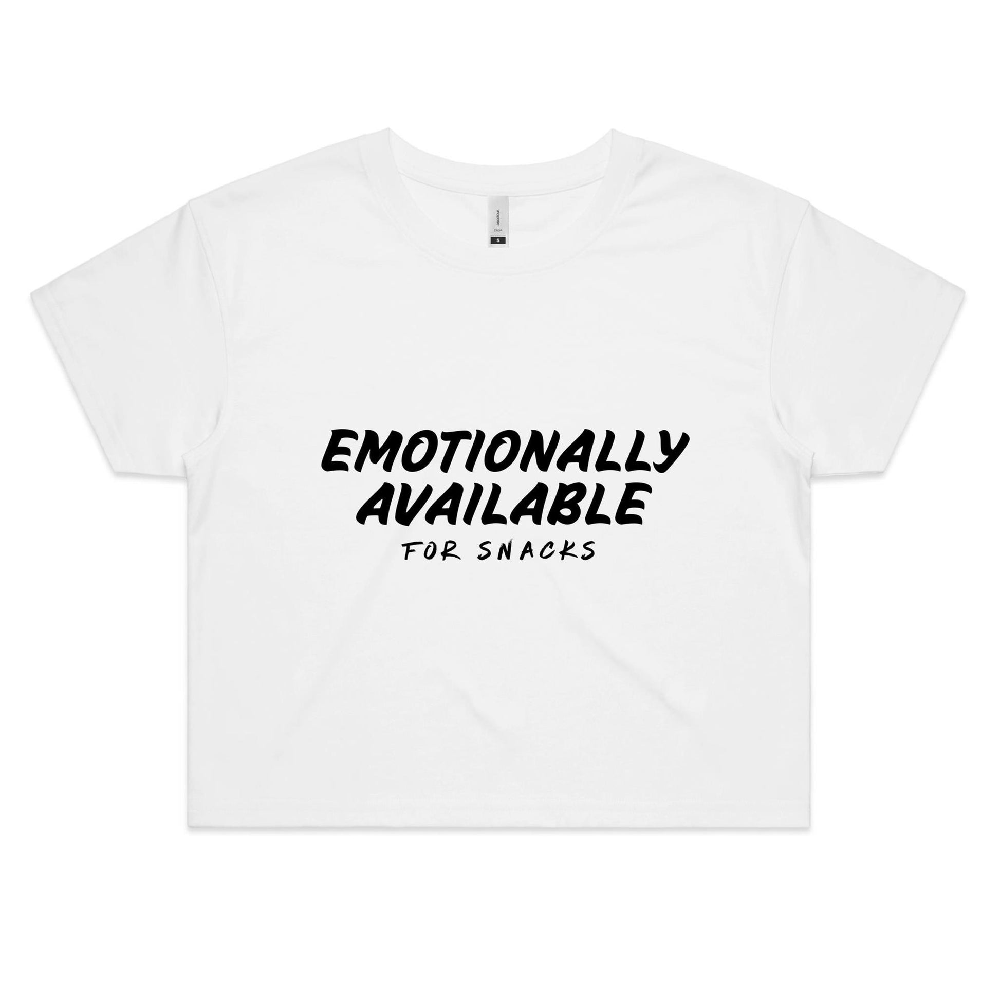 Emotionally Available For Snacks Crop Tee