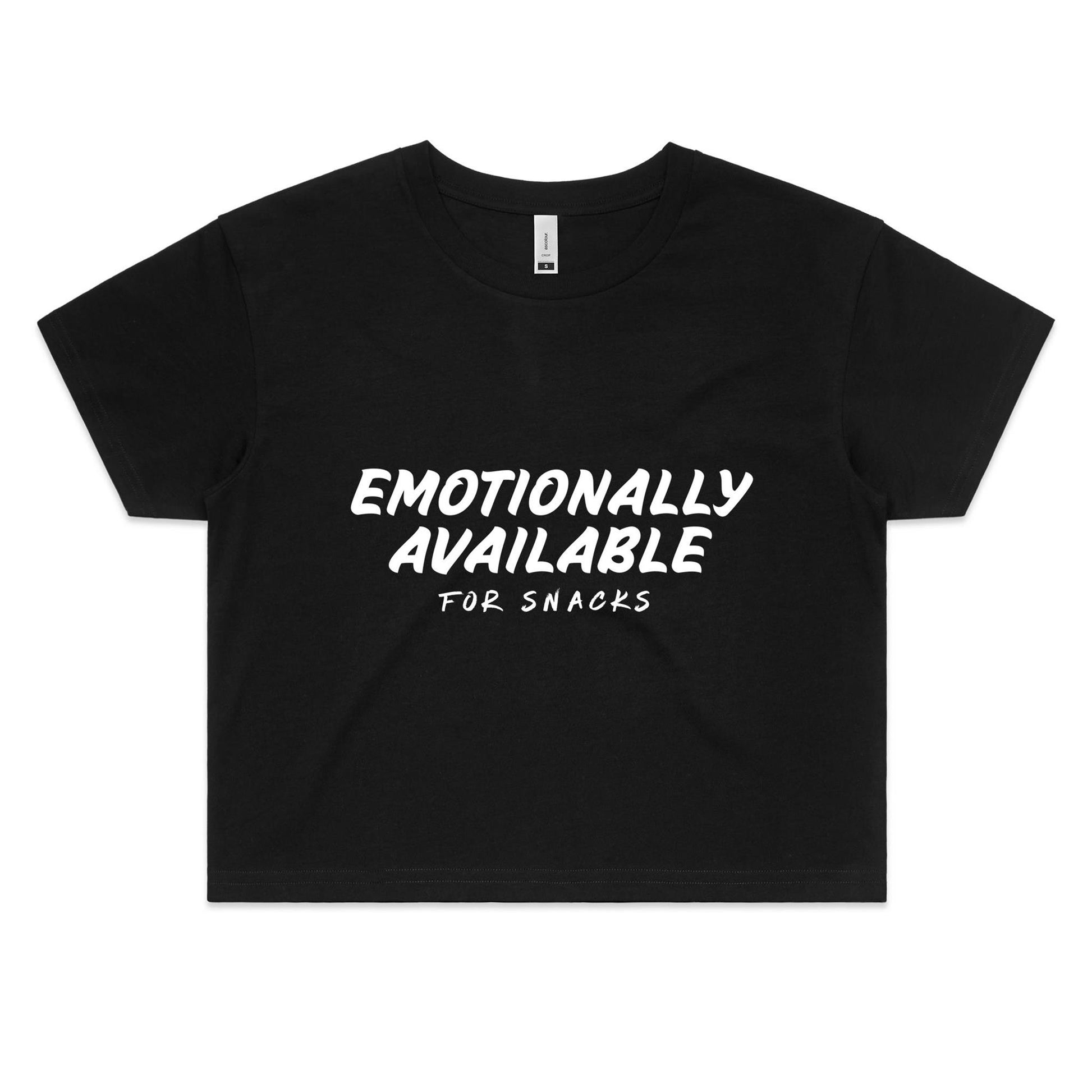 Emotionally Available For Snacks Crop Tee