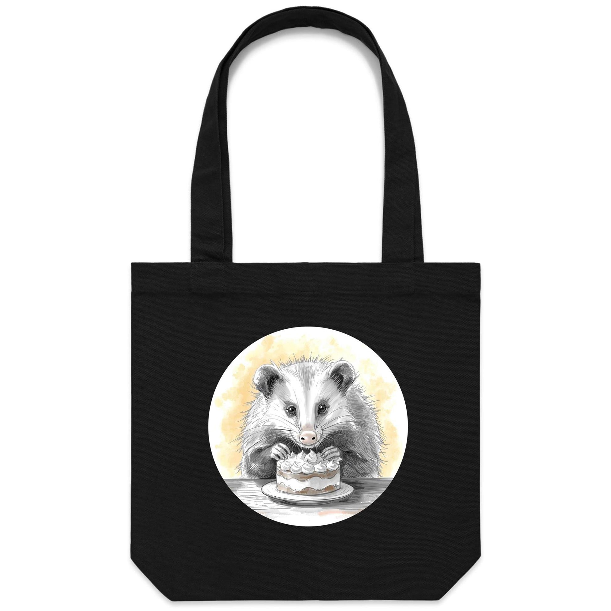 Opossum With Cake Tote Bag