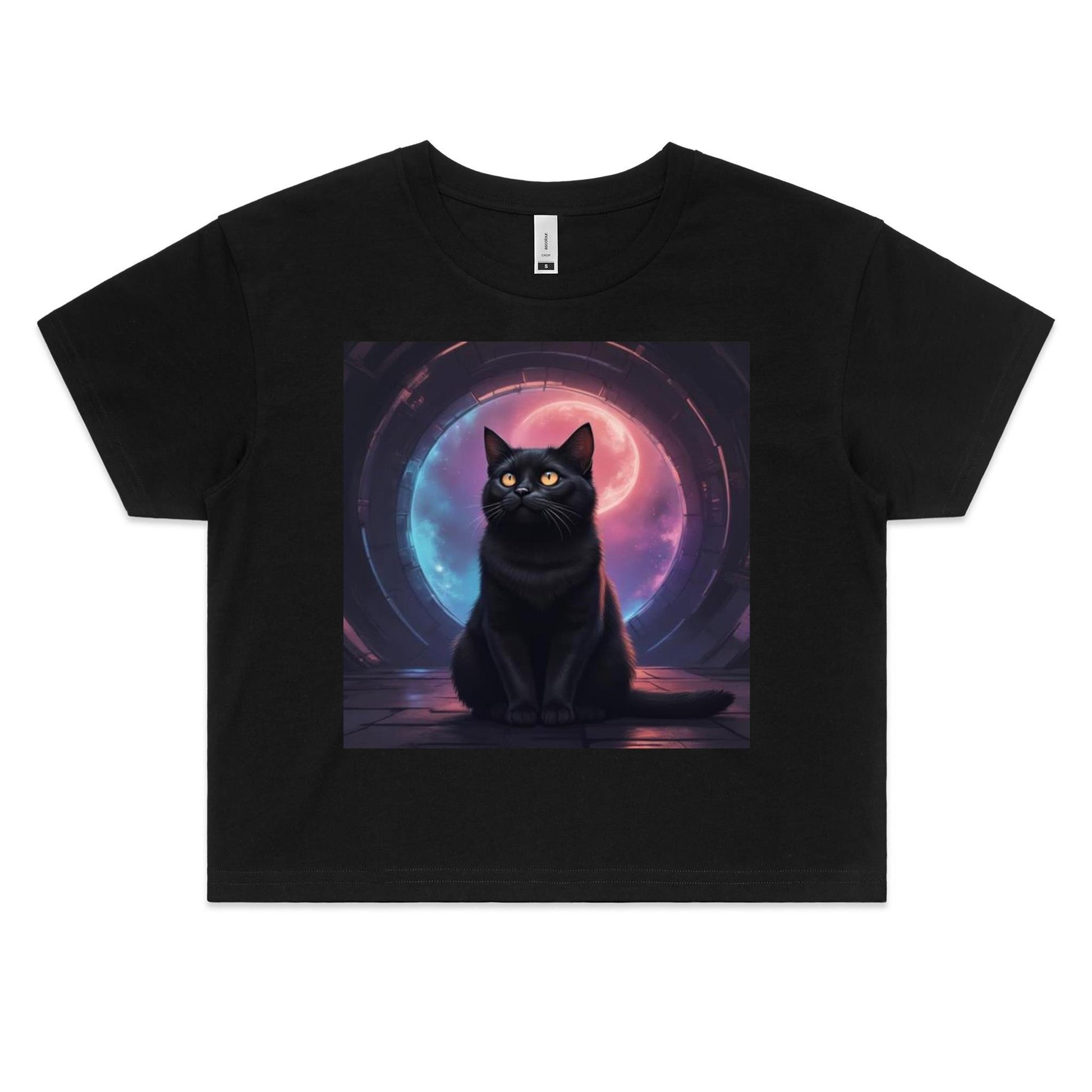 Black Cat Energy Crop Tee
