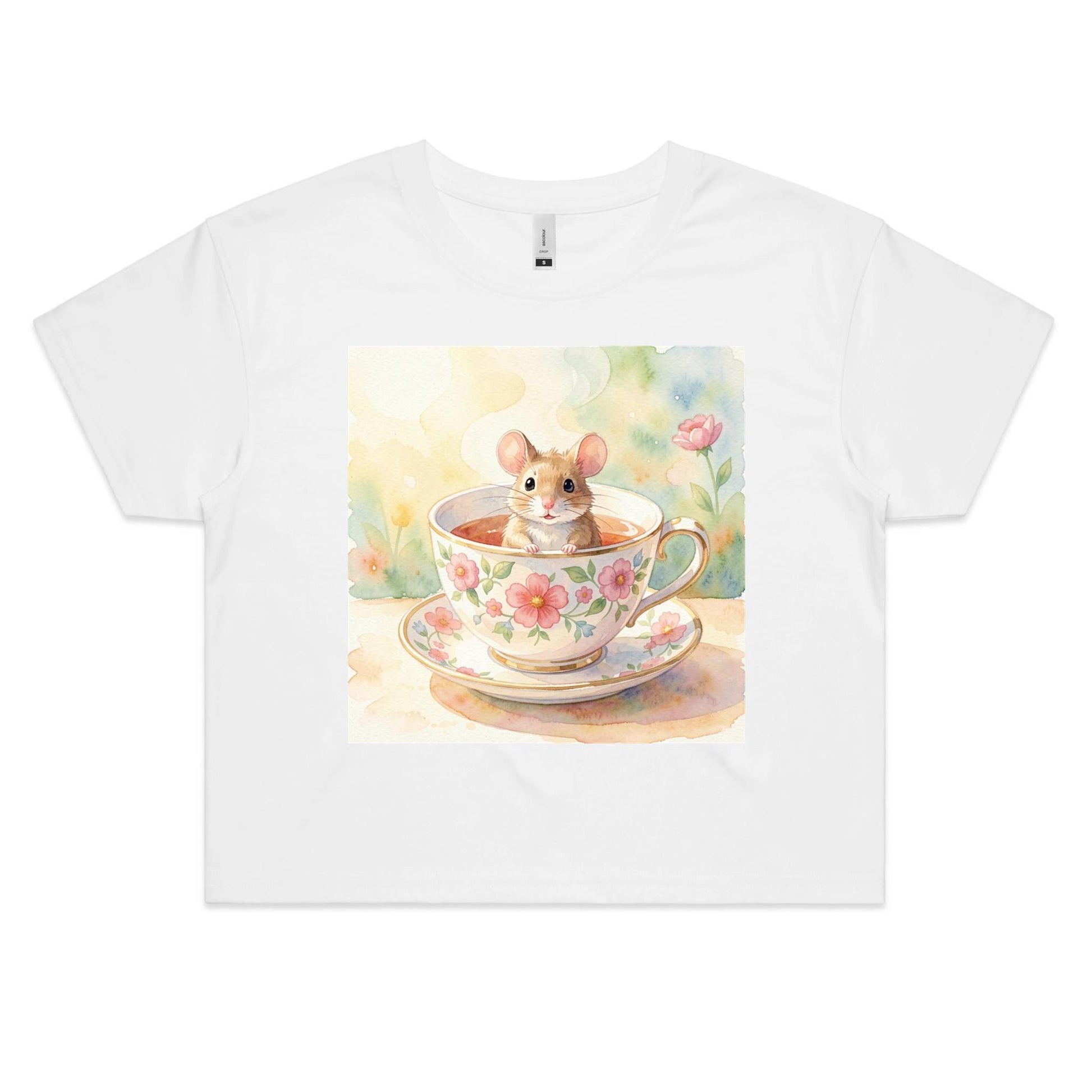 Tea Cup Mouse Crop Tee
