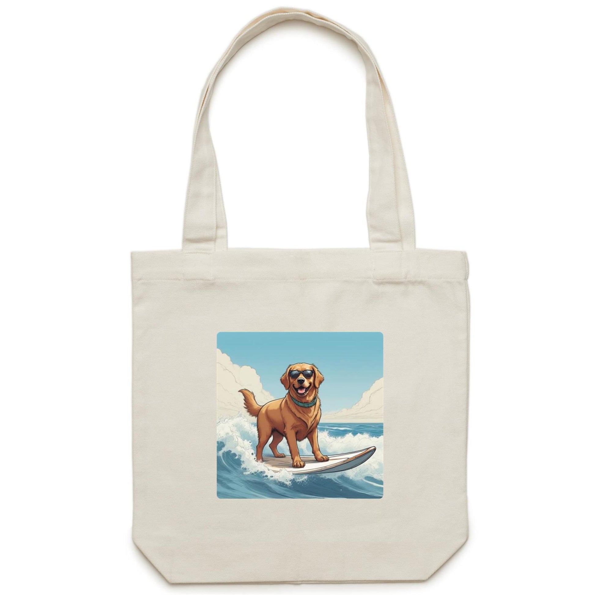 Surfer Dog Tote Bag