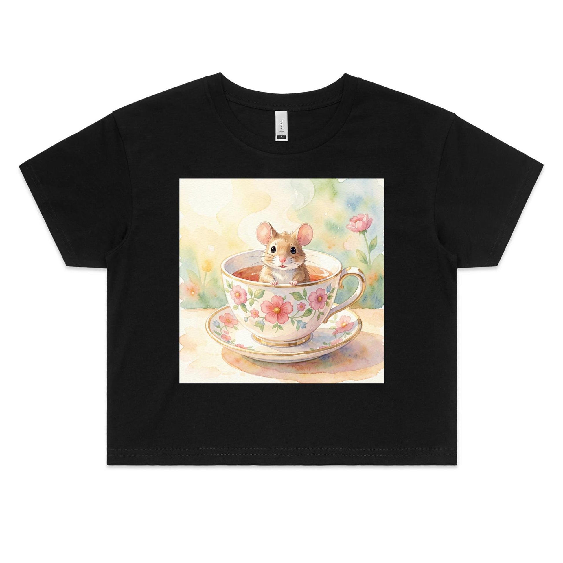 Tea Cup Mouse Crop Tee