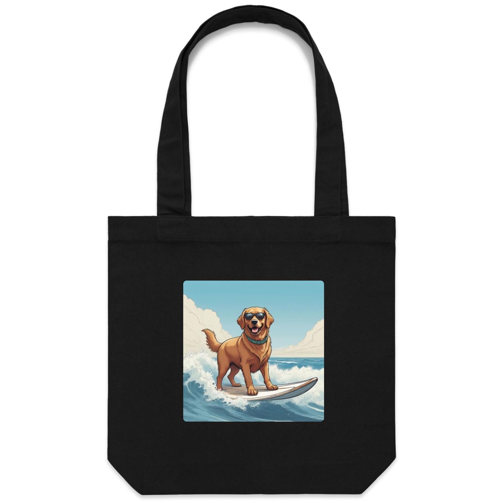 Surfer Dog Tote Bag