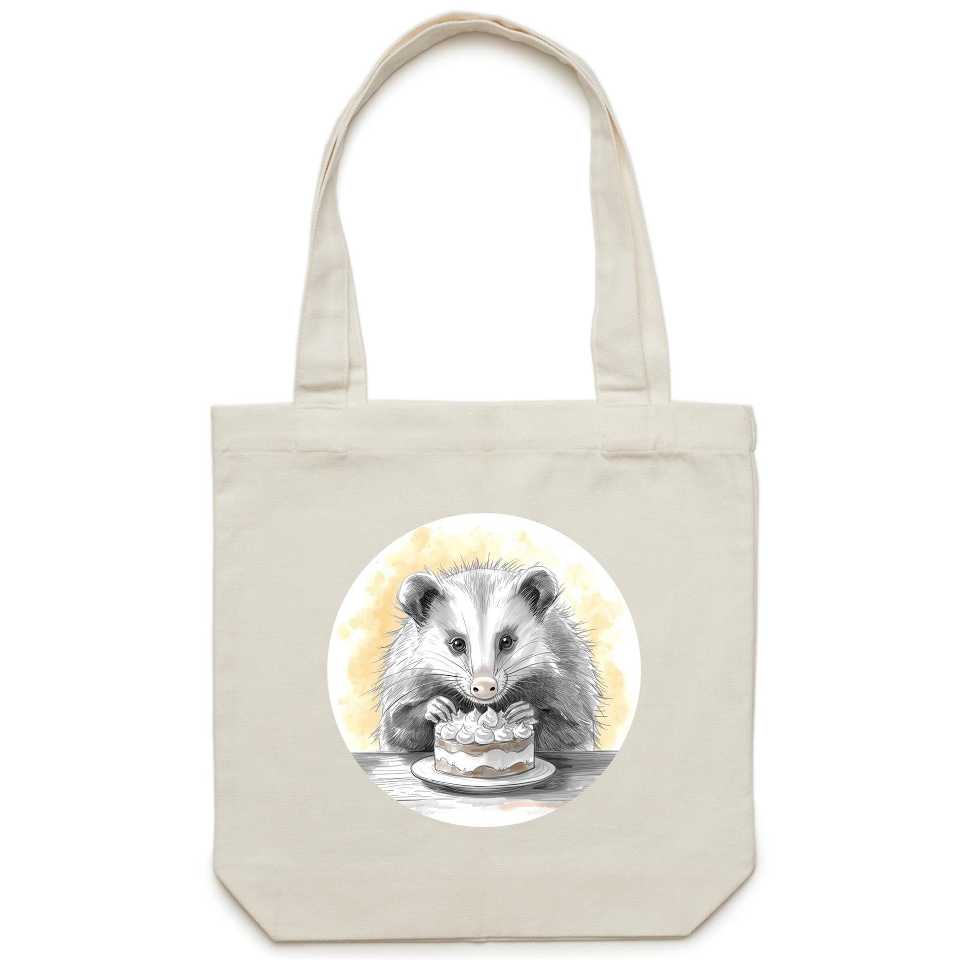 Opossum With Cake Tote Bag